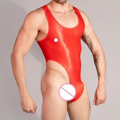 Shiny High Cut Sleeveless Bodysuit - Image 6
