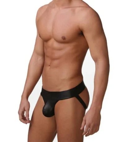 Hot Sleek Black Elastic Jockstrap