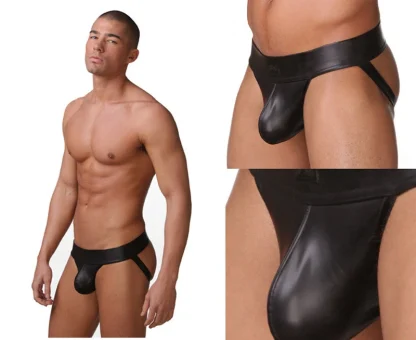 Hot Sleek Black Elastic Jockstrap - Image 4