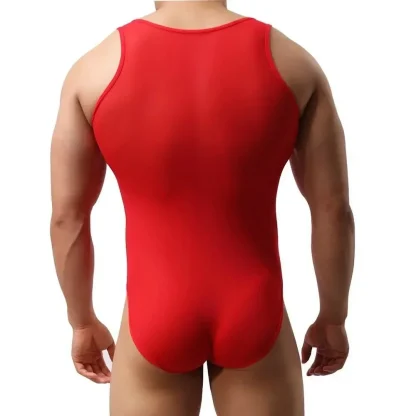 See-through Solid Gents Bodysuit - Image 2