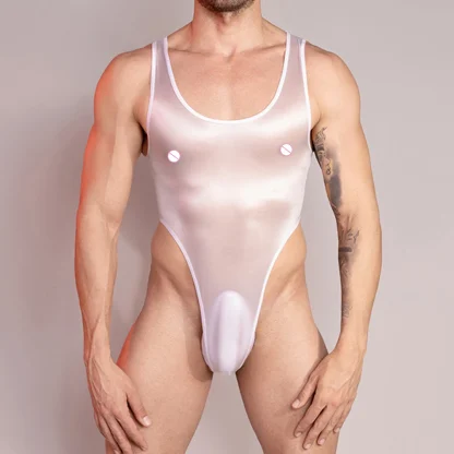 Shiny High Cut Sleeveless Bodysuit - Image 4
