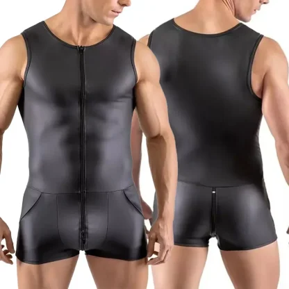 Zippered Front Sleek Gents Bodysuit - Image 3