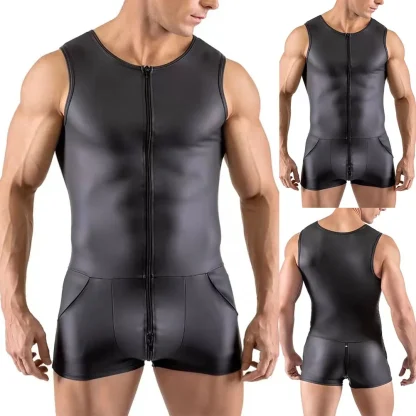 Zippered Front Sleek Gents Bodysuit - Image 4