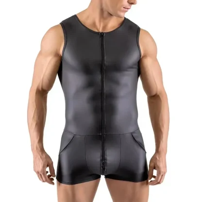 Zippered Front Sleek Gents Bodysuit