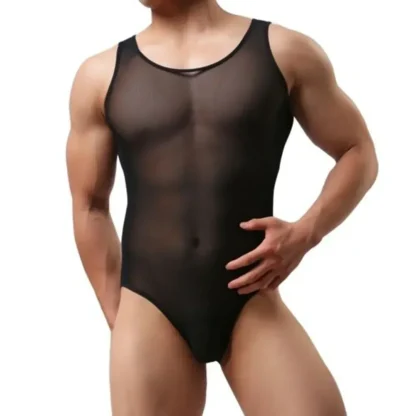 See-through Solid Gents Bodysuit - Image 3