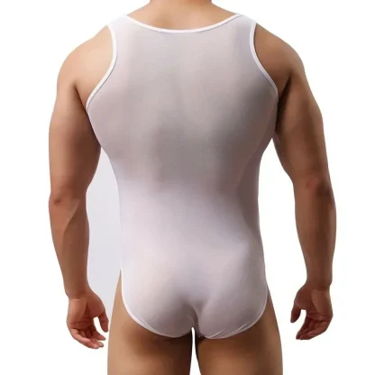 See-through Solid Gents Bodysuit - Image 4
