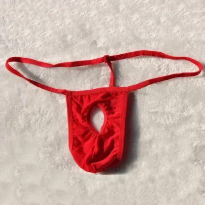 Solid Color Crotch Cutout G-string - Image 2