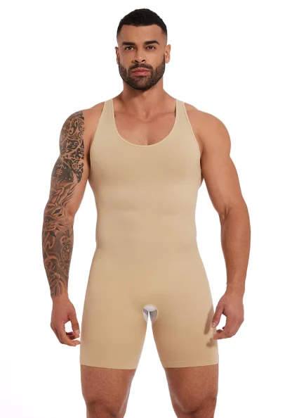 Men's Slimming Crotchless Bodysuit - Image 12