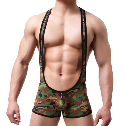 Camouflage Print Wrestling Bodysuit - Image 10