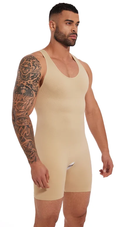 Men's Slimming Crotchless Bodysuit - Image 10