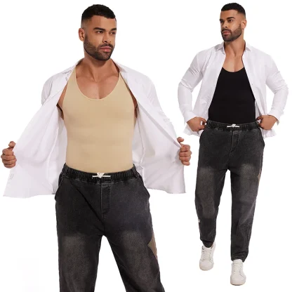 Men's Slimming Crotchless Bodysuit - Image 2