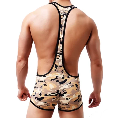 Camouflage Print Wrestling Bodysuit - Image 6