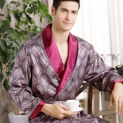 Men's Elegant Waist Tie Robes - Image 2