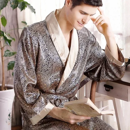 Men's Elegant Waist Tie Robes - Image 4